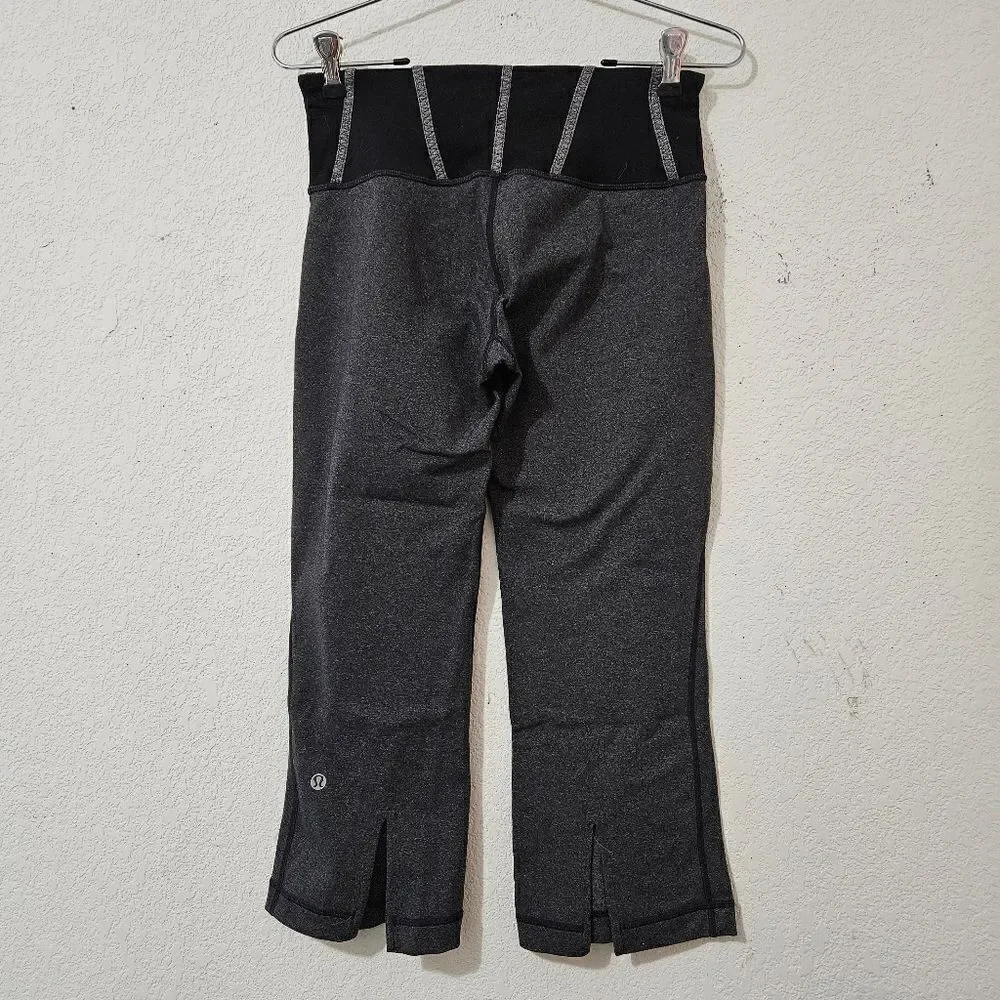 Lululemon Athletica Tadasana Slit Crop Black size 6
